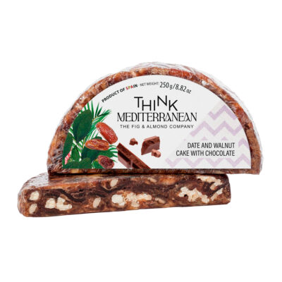 Date and walnut cake with chocolate